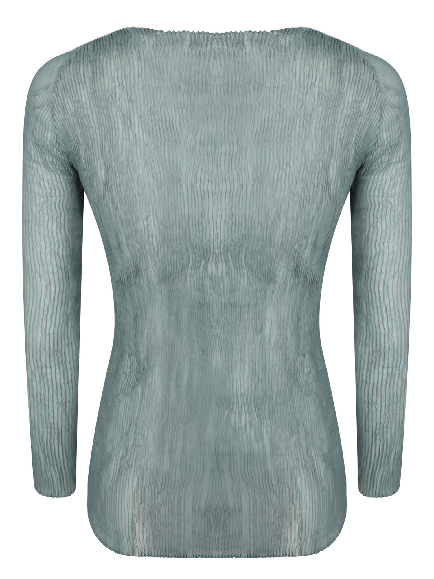 Shop Issey Miyake Green Chiffon Twist Top