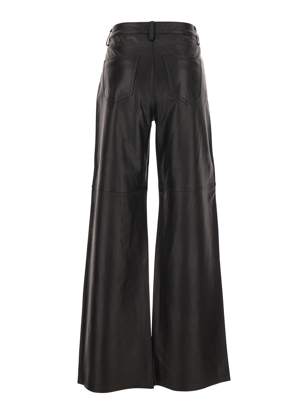 パンツ Michael Kors Black Pants with Belt Loops in Leather Woman Michael Michael Kors Black Pants With Belt Loops In Leather