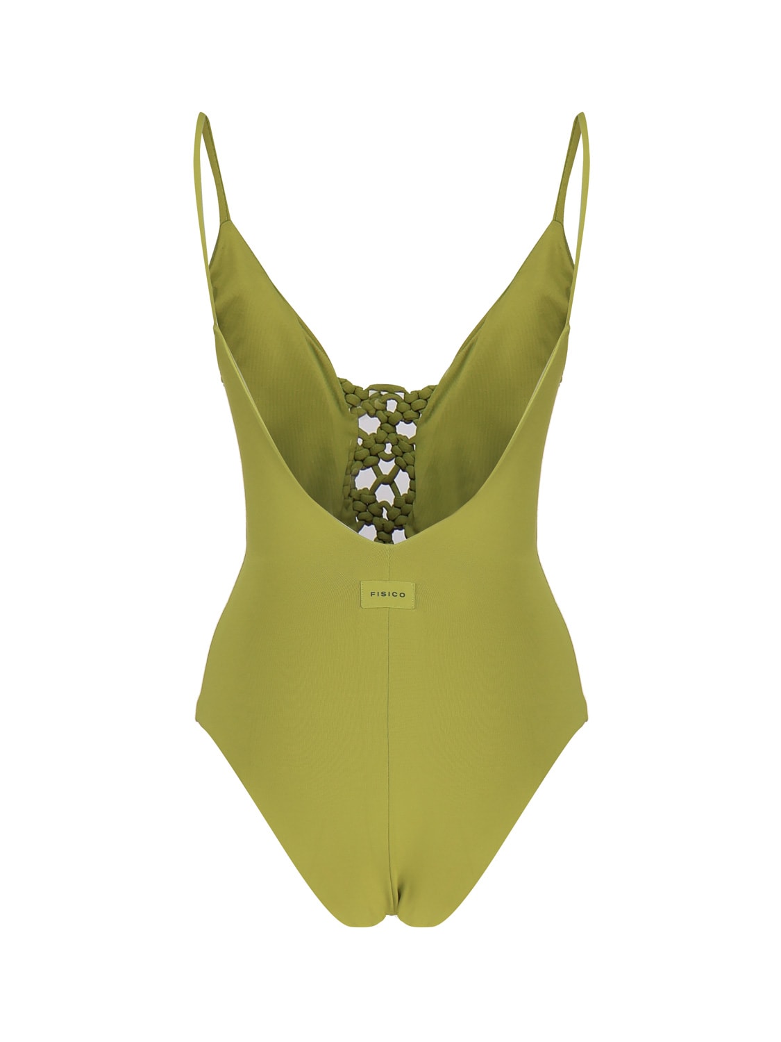 Shop Fisico Cristina Ferrari One-piece Swimsuit With Braiding In Green