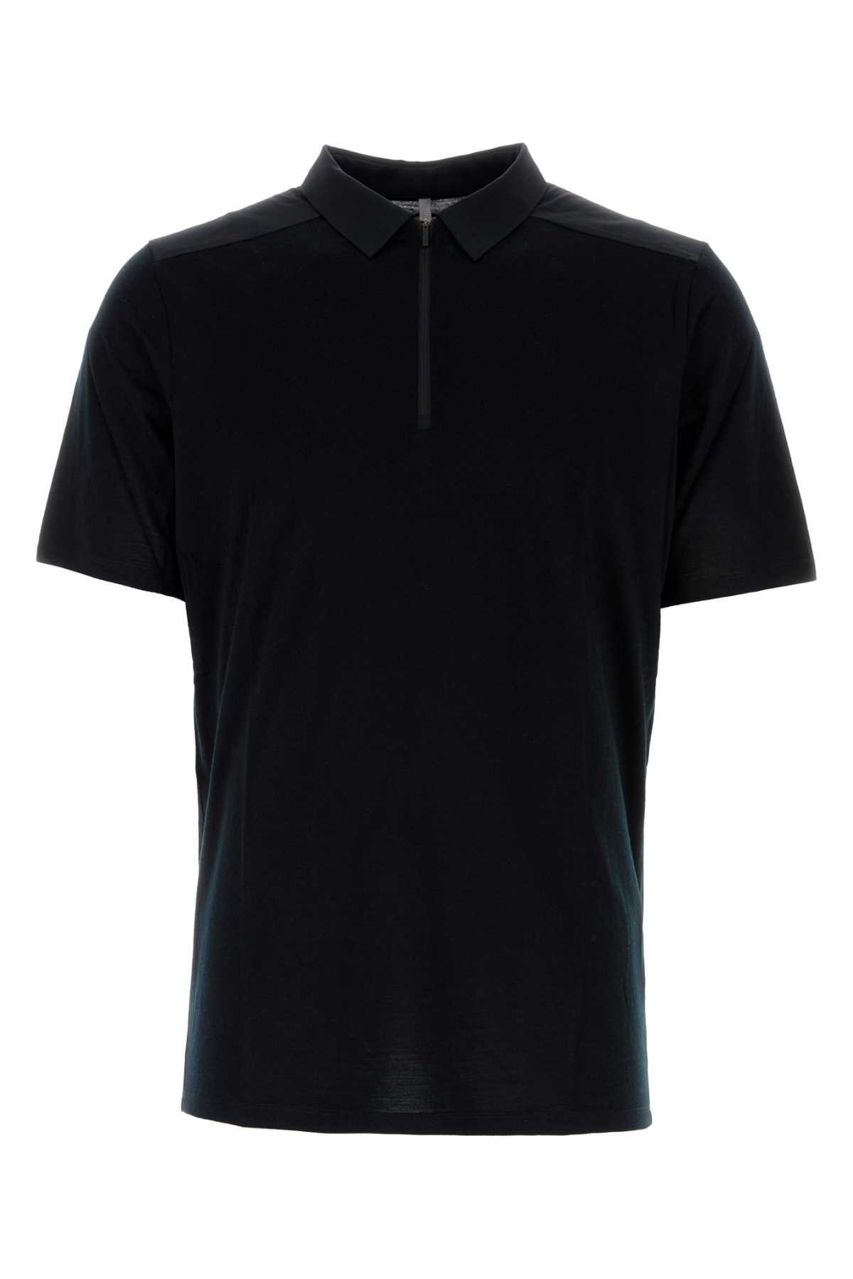 Arc'teryx Black Wool Blend Frame Polo Shirt