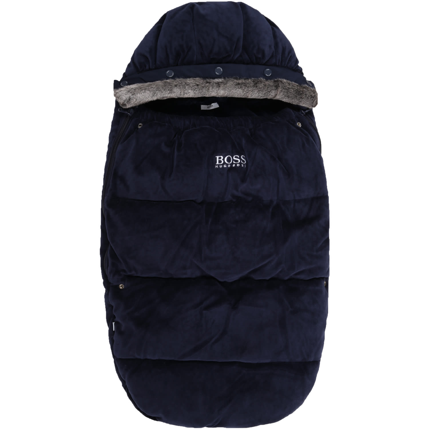 Hugo Boss Blue Sleeping Bag For Baby Boy With Logo