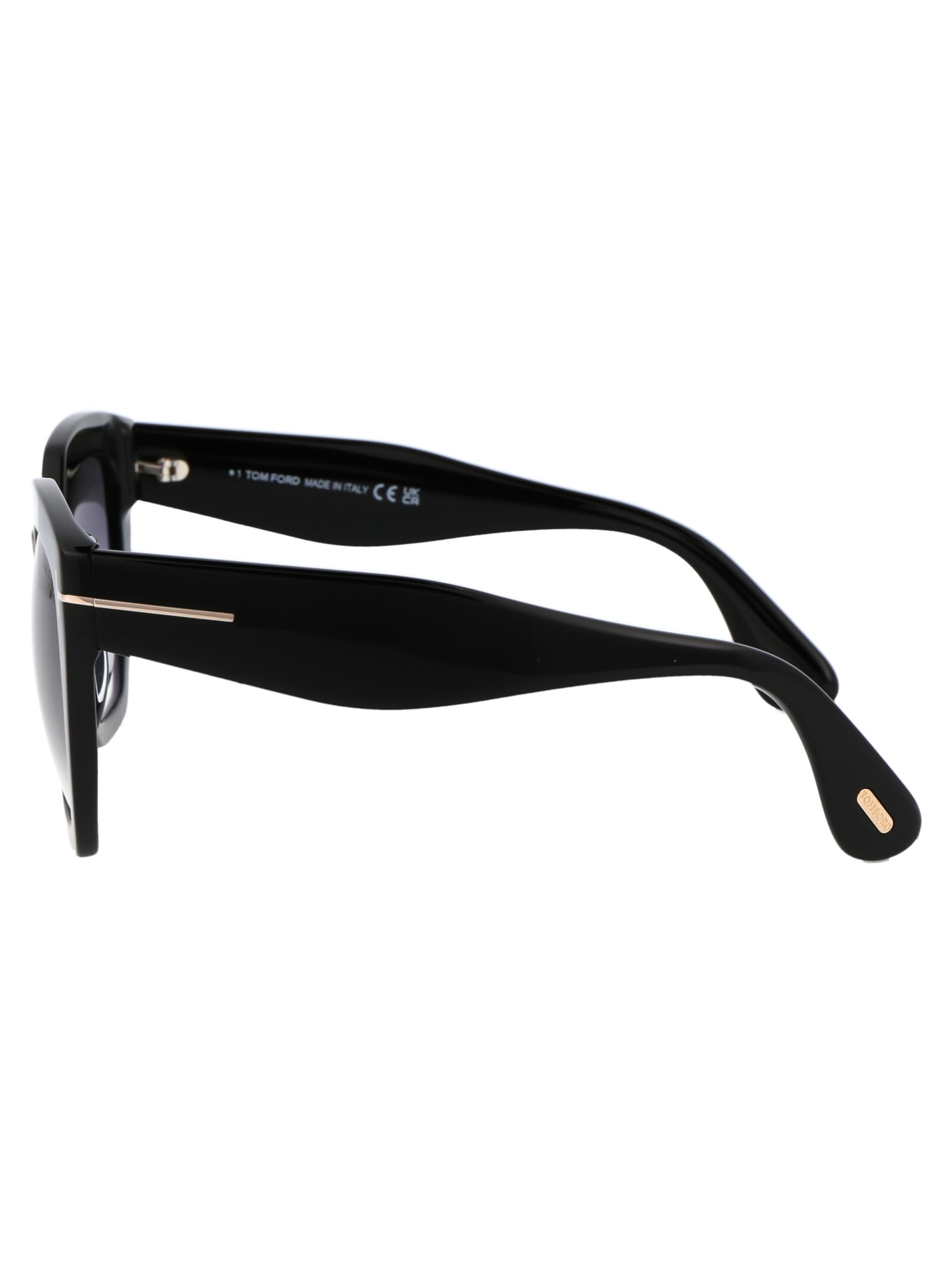 Shop Tom Ford Phoebe Sunglasses In 01b Nero Lucido / Fumo Grad