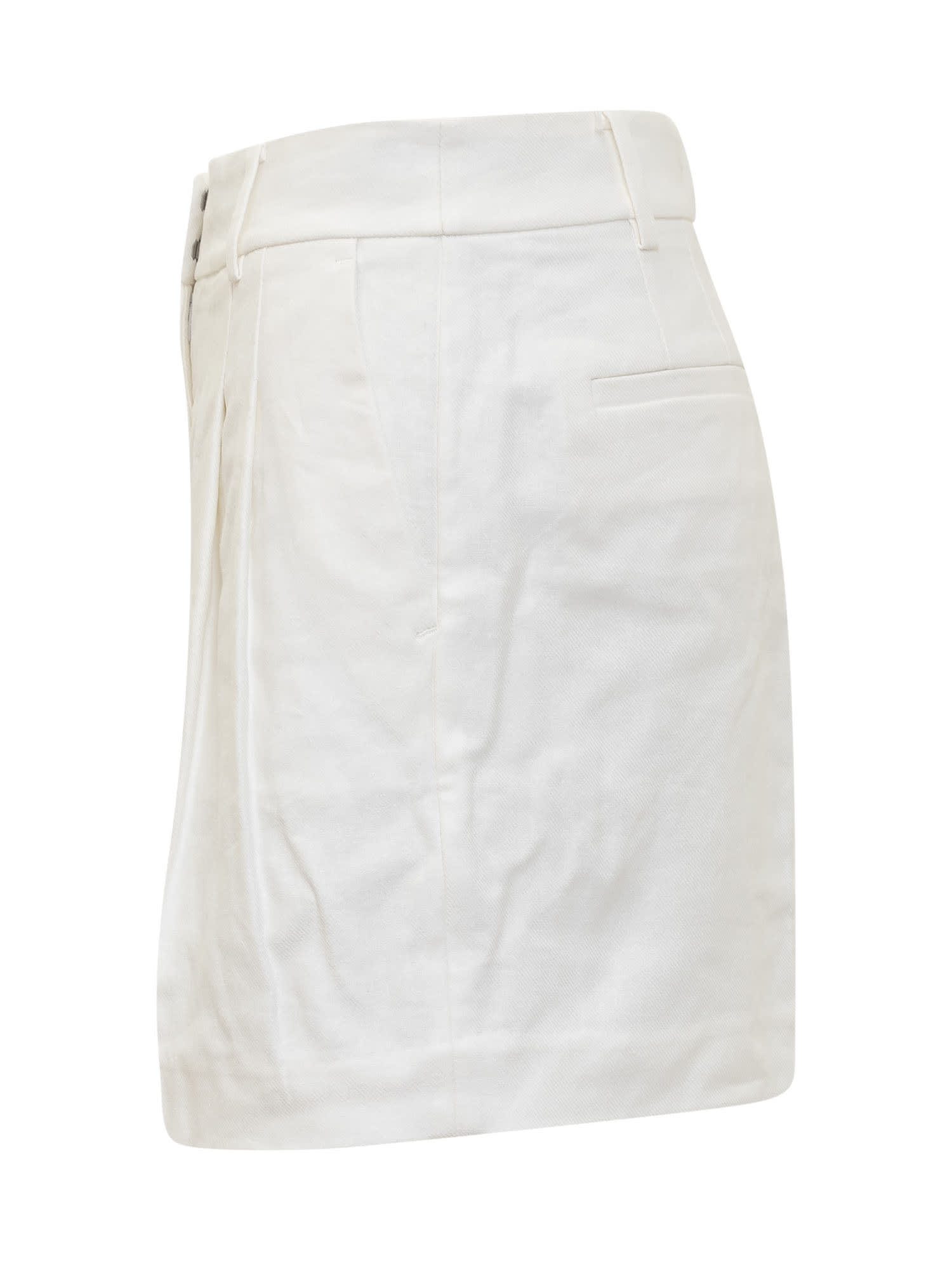 Shop Michael Kors Linen And Viscose Shorts In White