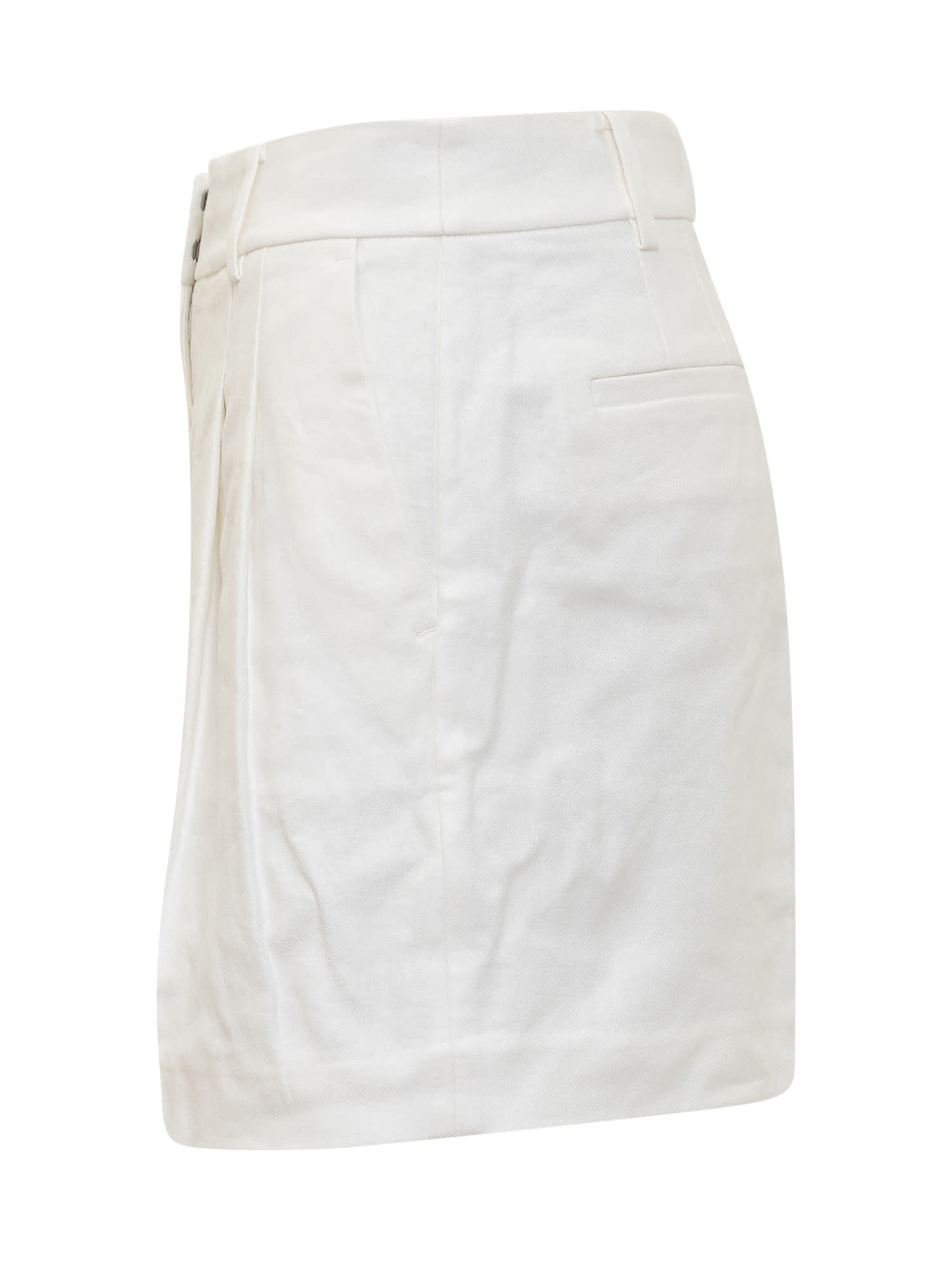 Michael Michael Kors Linen And Viscose Shorts In White