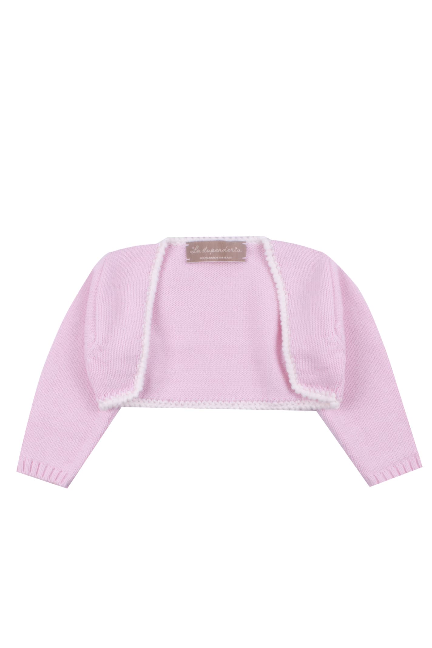 La Stupenderia Kids' Cotton Knit Sweater In Rose