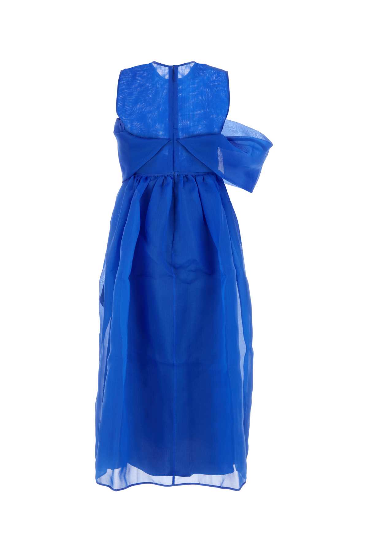 Shop Cecilie Bahnsen Electric Blue Silk Sidney Dress In Azure