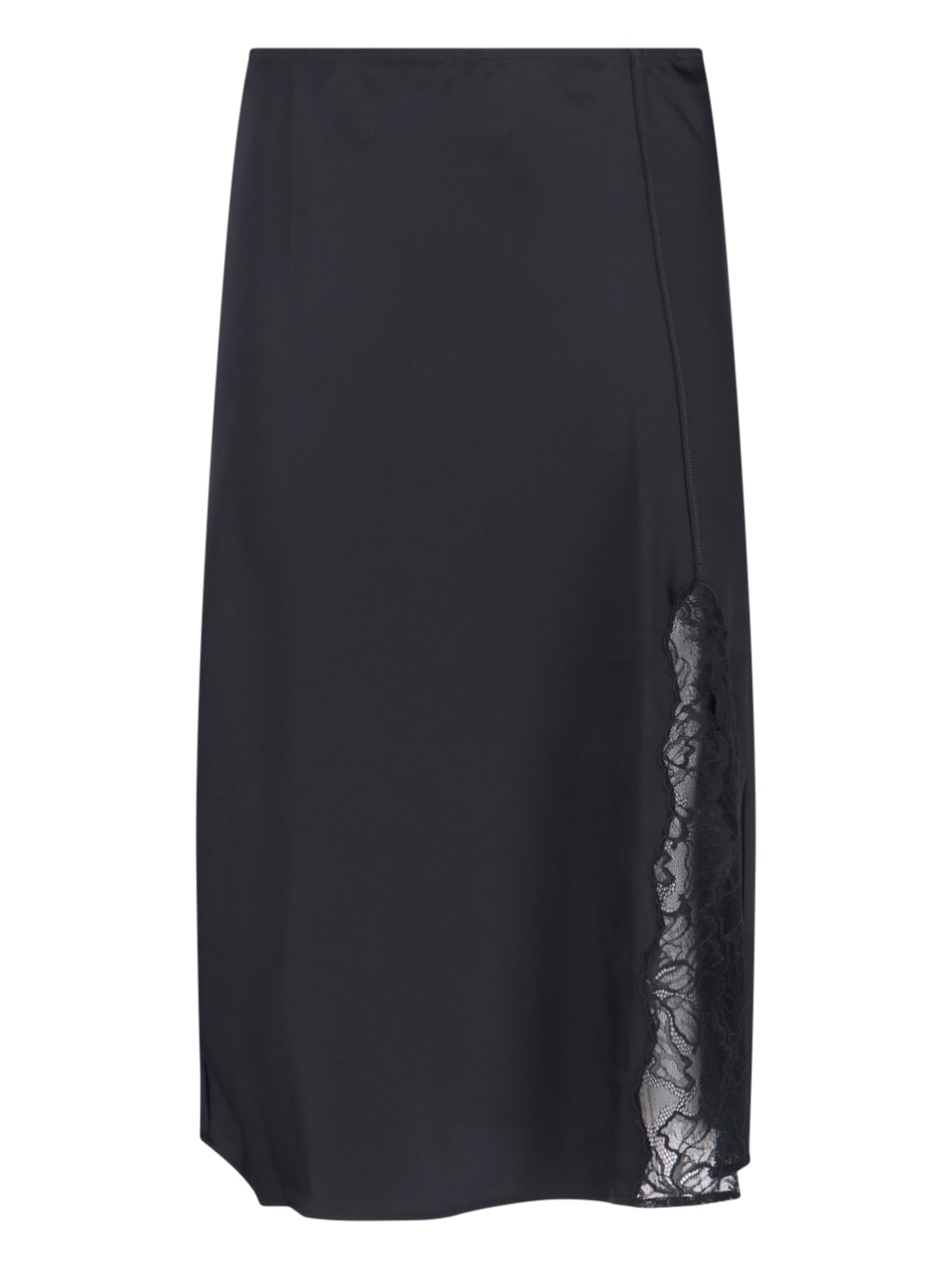 Calvin Klein Lace Detail Midi Length With Side Slit In Black