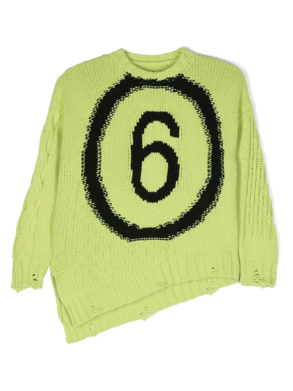Shop Mm6 Maison Margiela M6510 Sweater In Slime Green