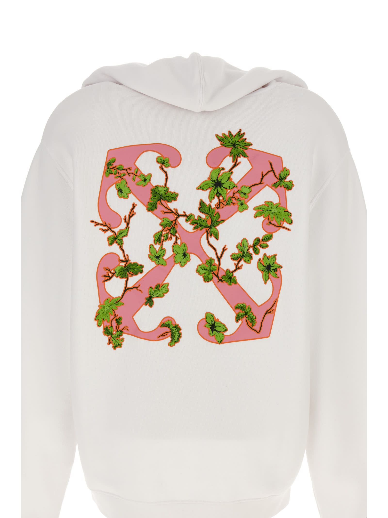 Shop Off-white Ramage Flower Arrow Hoodie In White