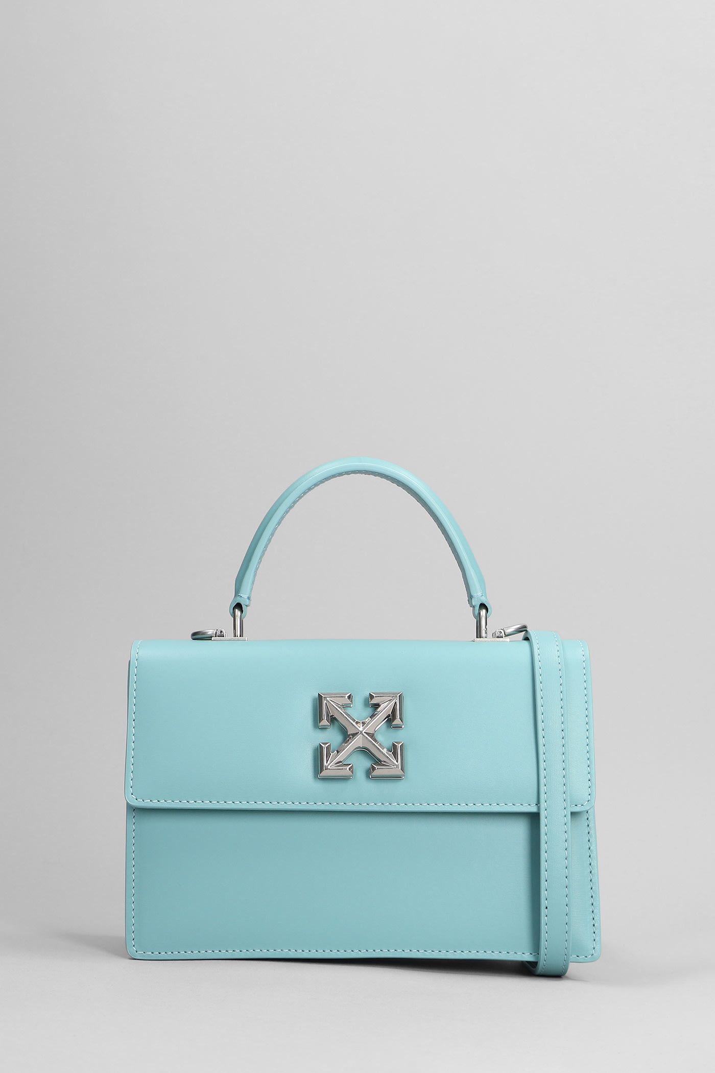 Off-White Hand Bag In Blue Leather