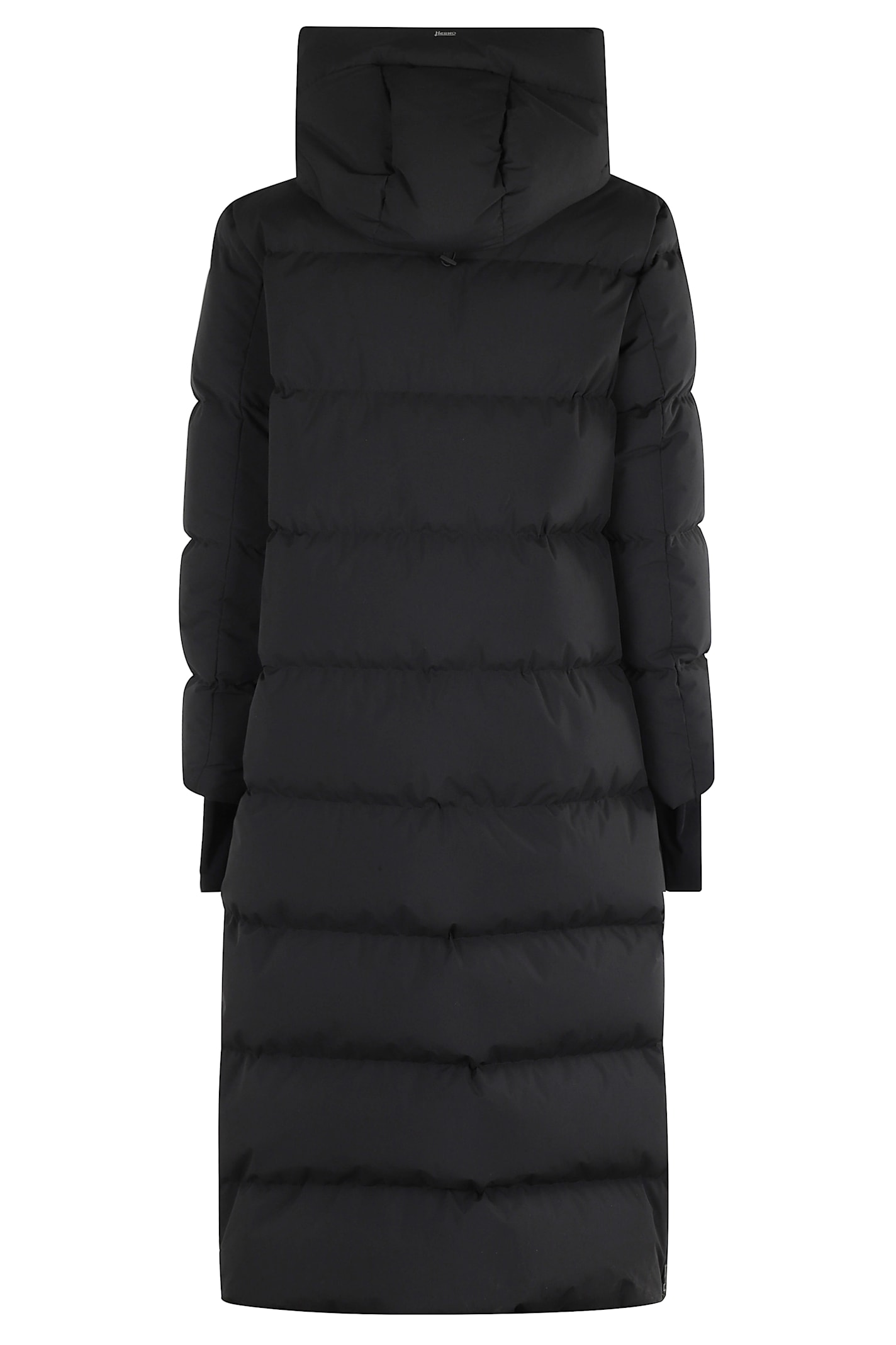 Herno Zipped Hooded Coat In Black
