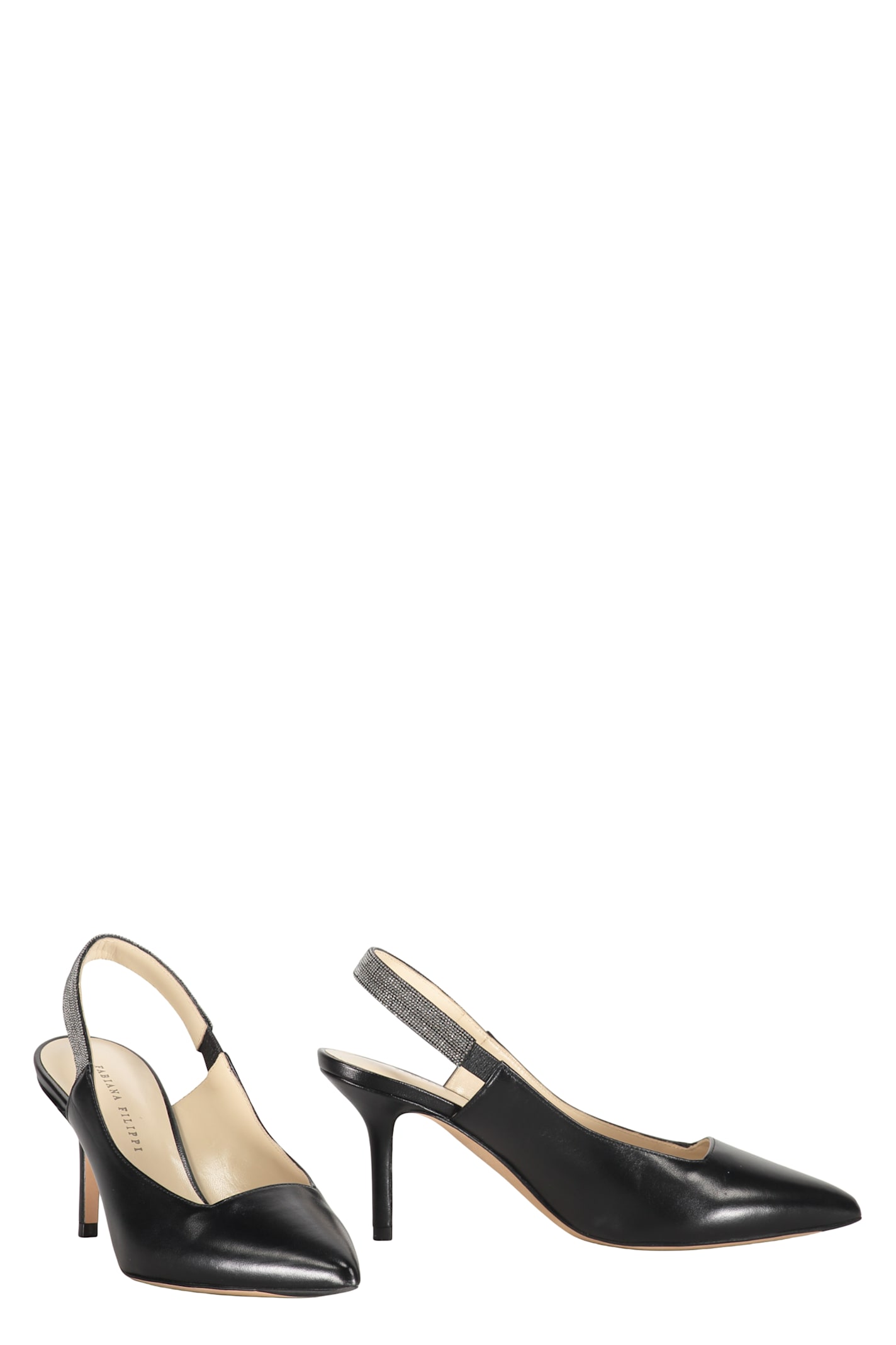 Fabiana Filippi Leather Slingback Pumps In Black
