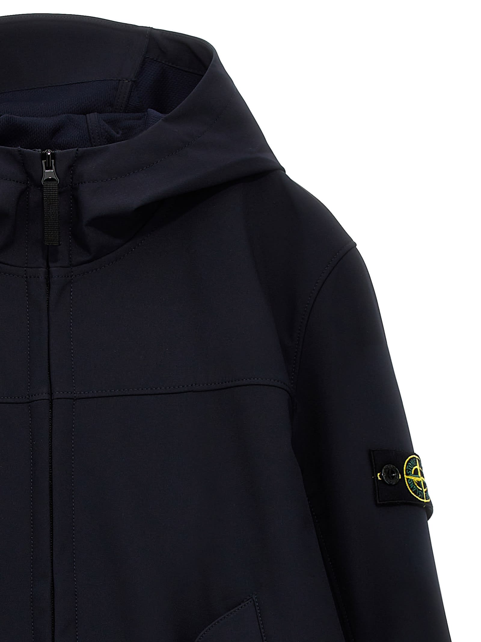 Stone Island Light Soft Shell-r E.dye® Technology Jacket In Blue