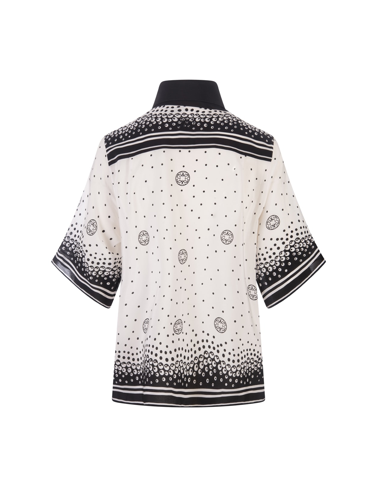 Shop Elie Saab Moon Printed Silk Shirt In White And Black