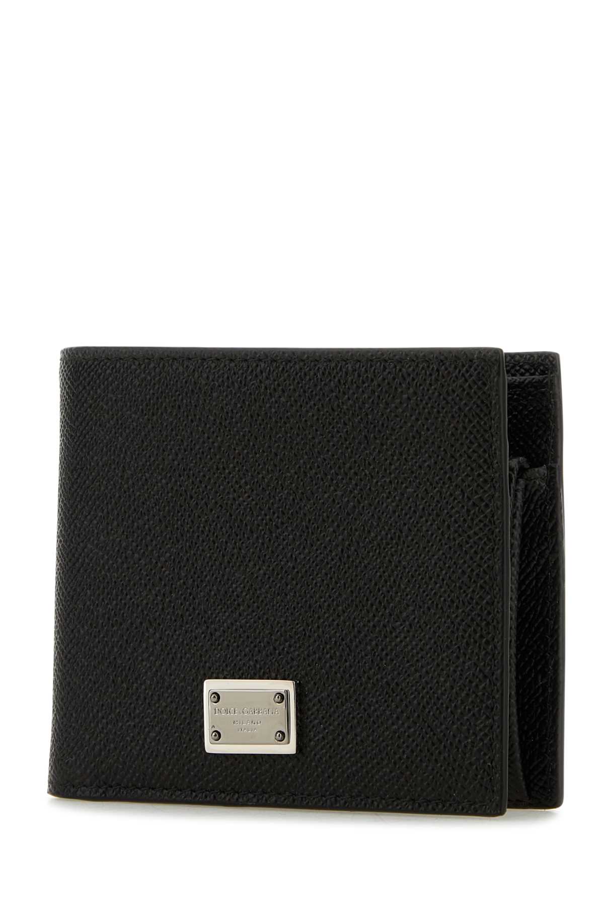 Dolce & Gabbana Black Leather Wallet In Nero