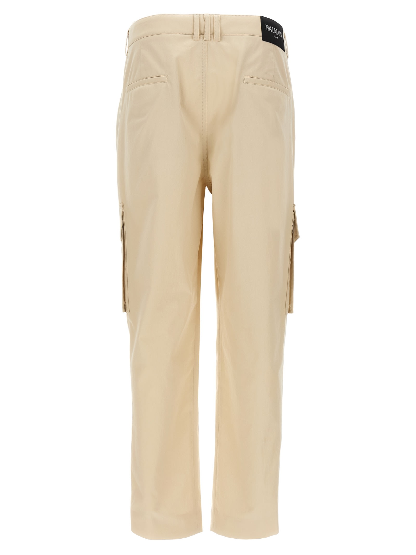 Balmain Cargo Pants Beige In Nude