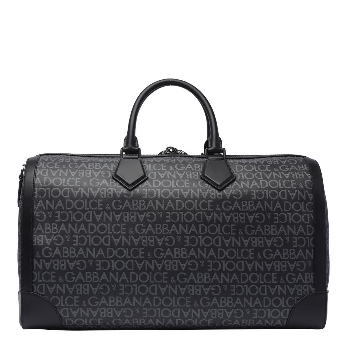 Shop Dolce & Gabbana Allover Logo Duffle Bag In Black