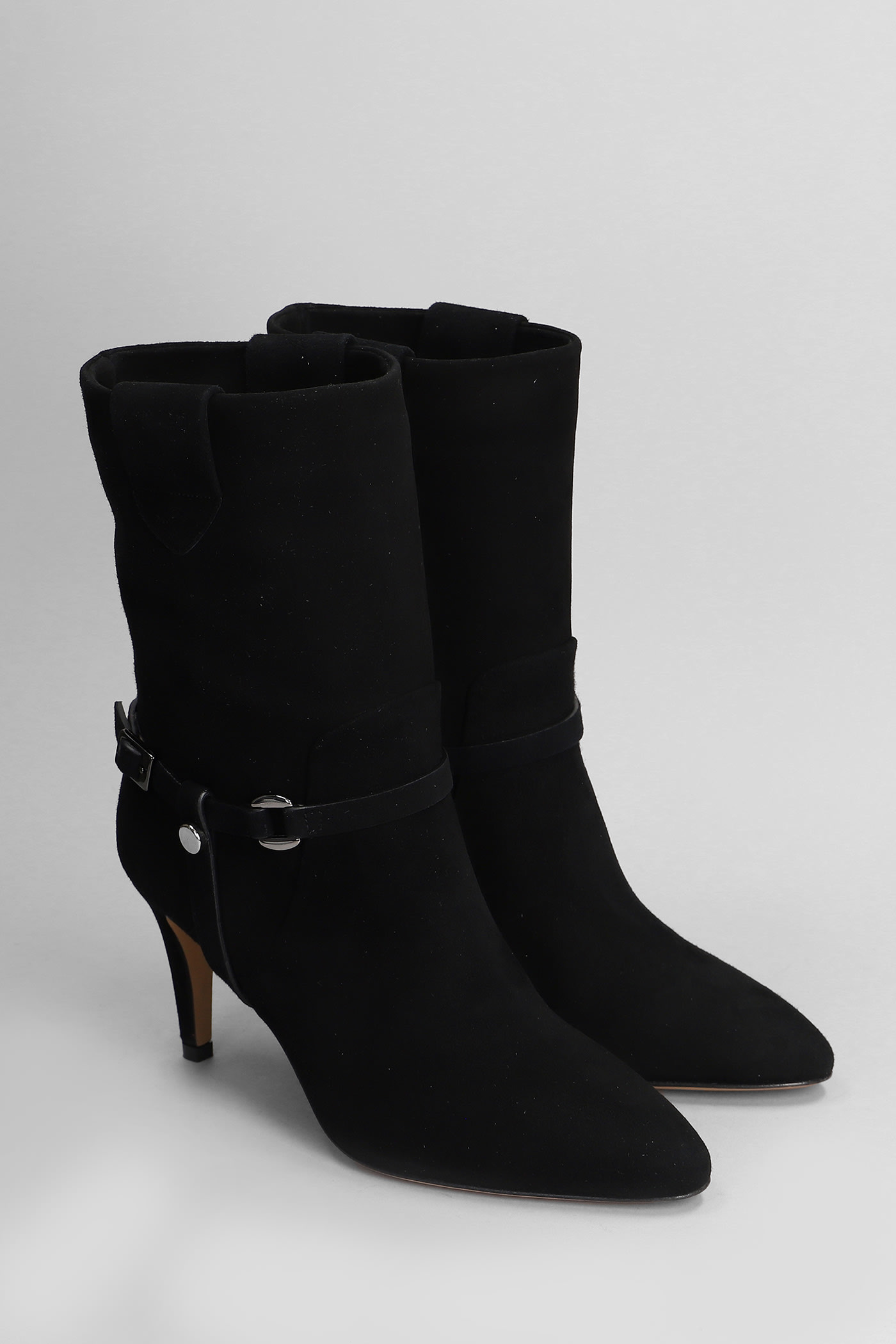 Shop The Seller High Heels Ankle Boots In Black Suede