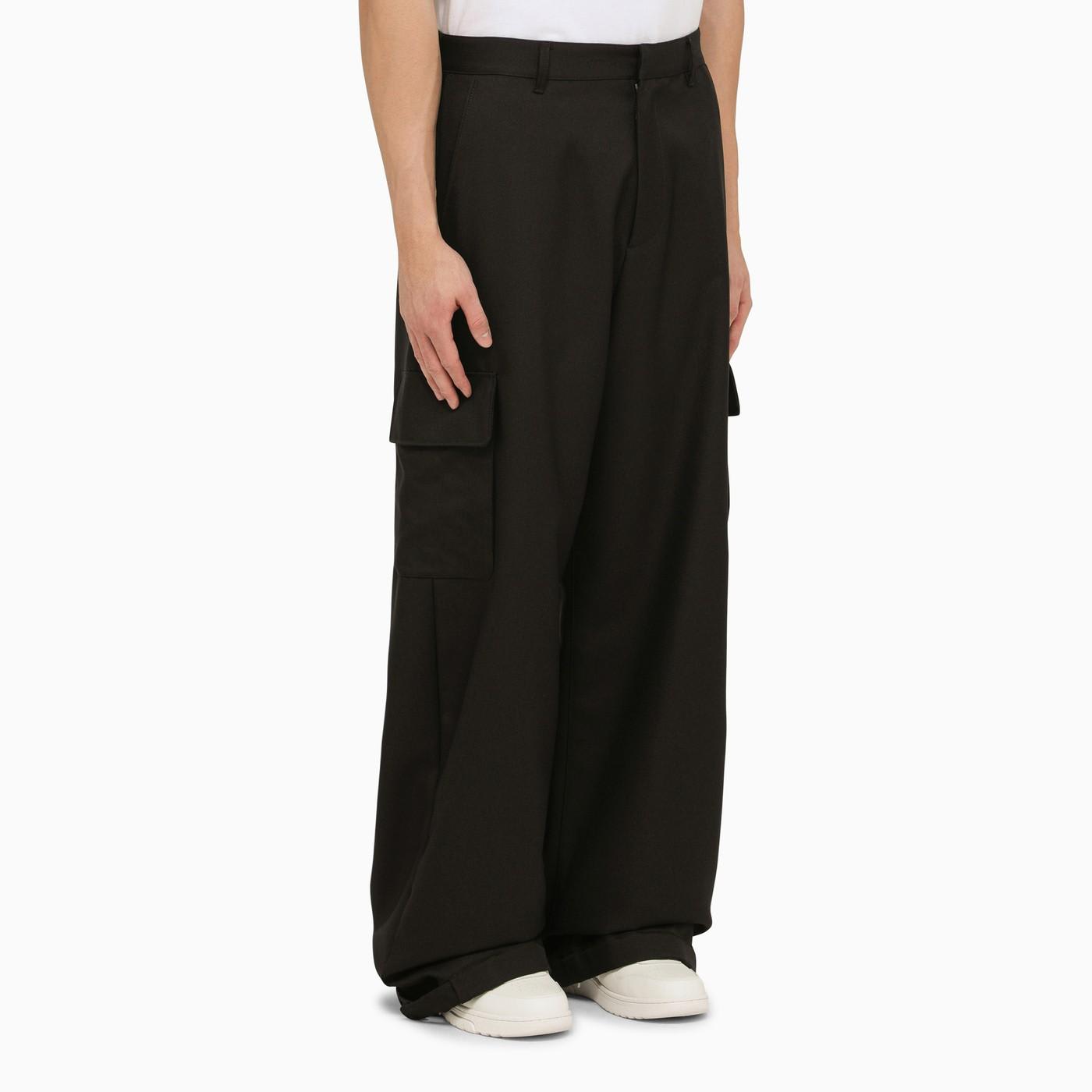 Shop Off-white Black Denim Cargo Trousers