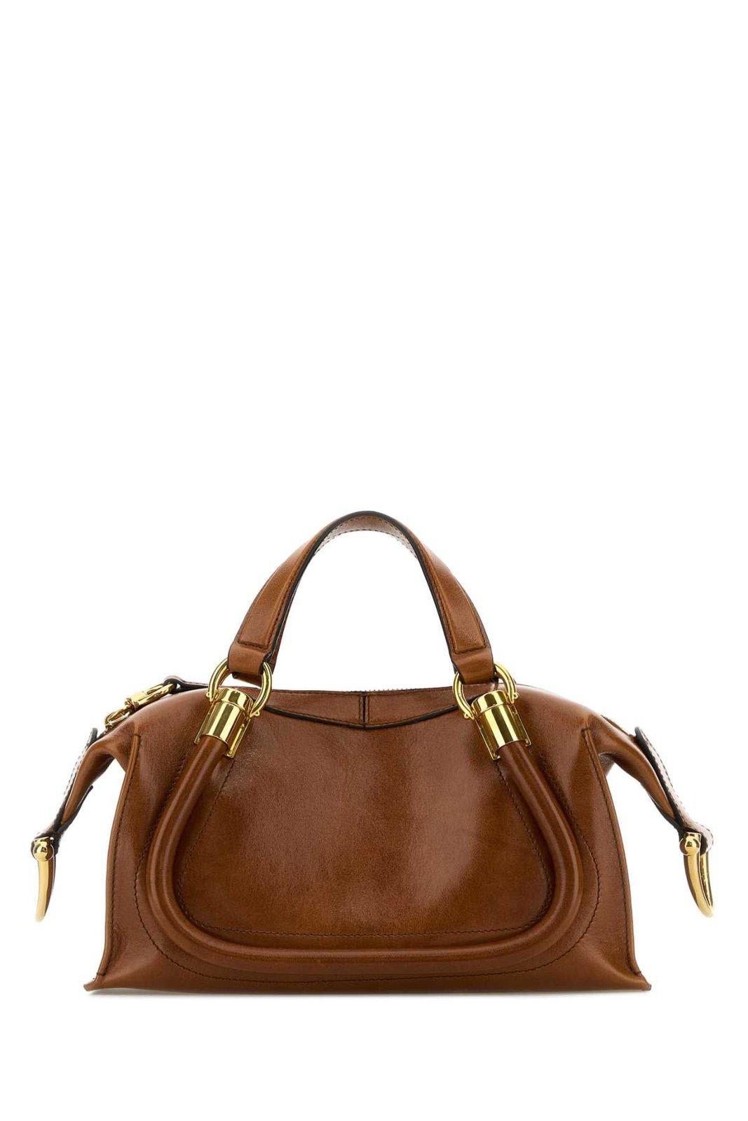 Shop Chloé Paraty 24 Small Tote Bag In M Clay Brown