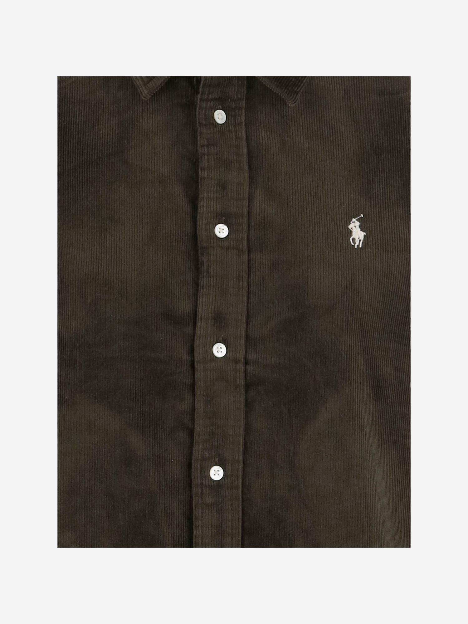 Polo Ralph Lauren Stretch Cotton Velvet Shirt In Green