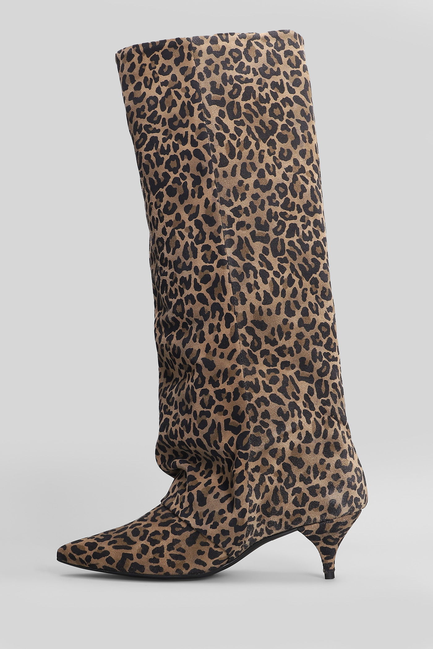 Alchimia High Heels Boots In Animalier Suede In Animal Print