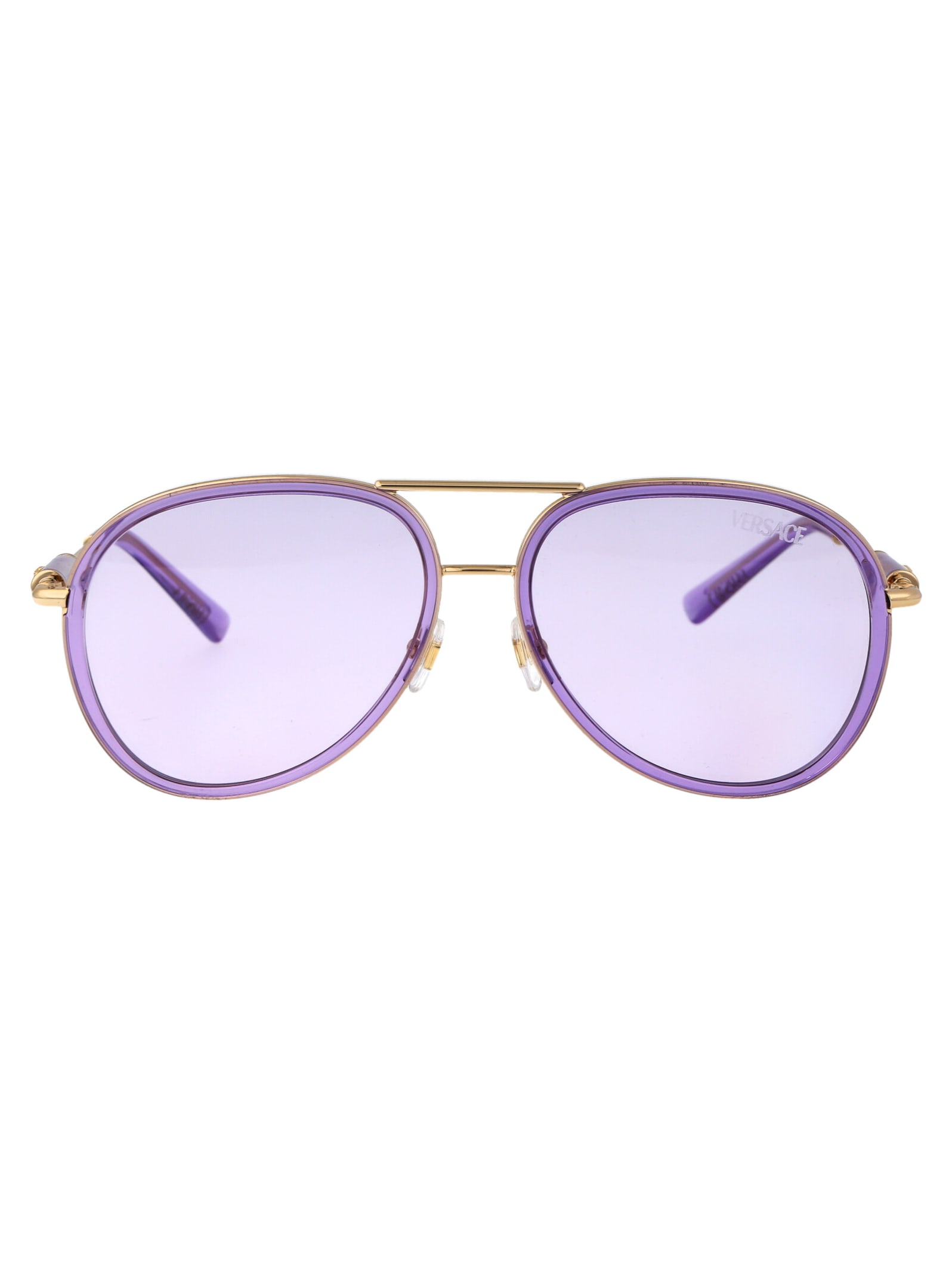 Shop Versace 0ve2260 Sunglasses In 10021a Lilac Transparent
