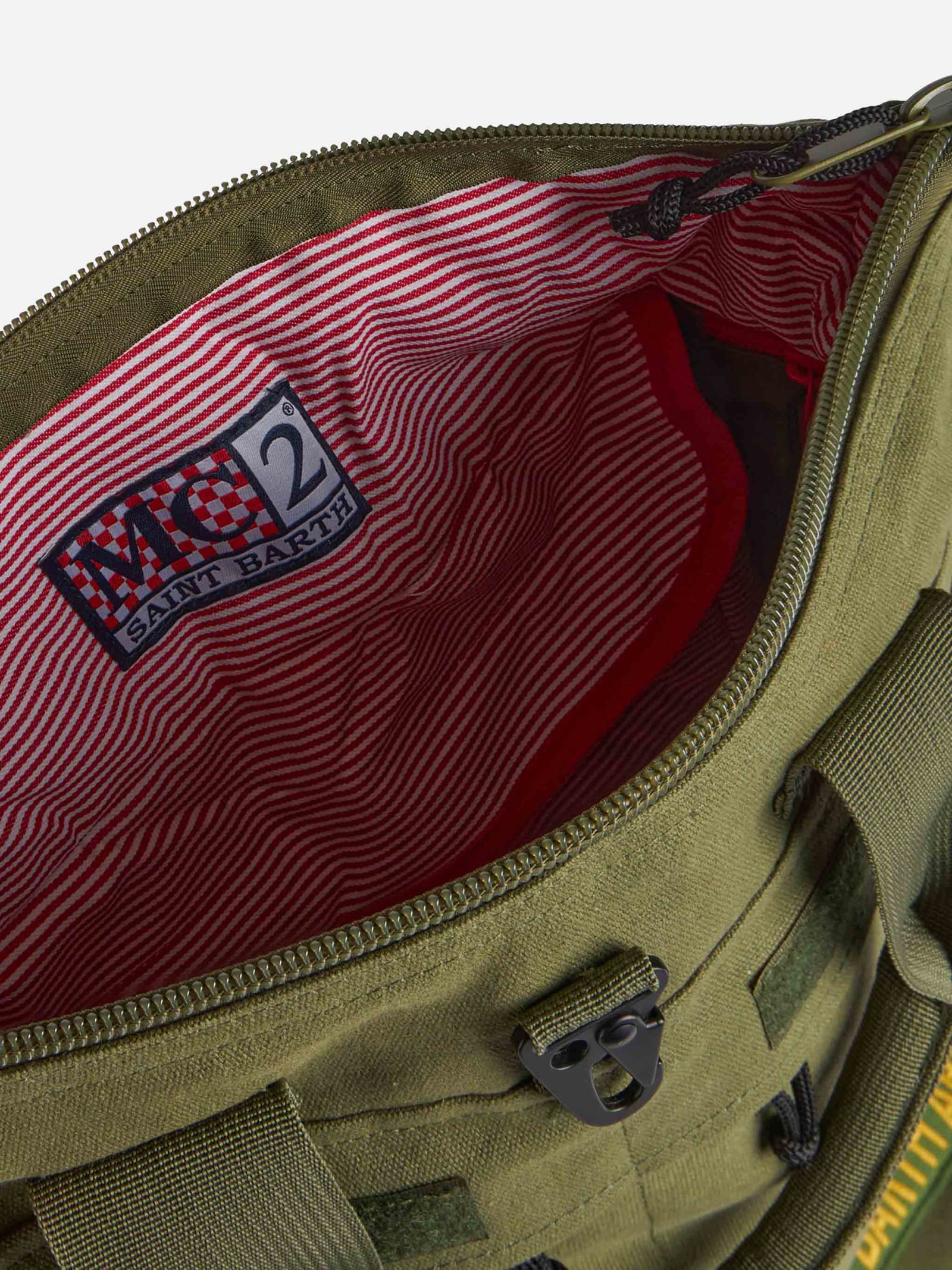 MC2 SAINT BARTH MILITARY GREEN CANVAS BACKPACK HELMUT
