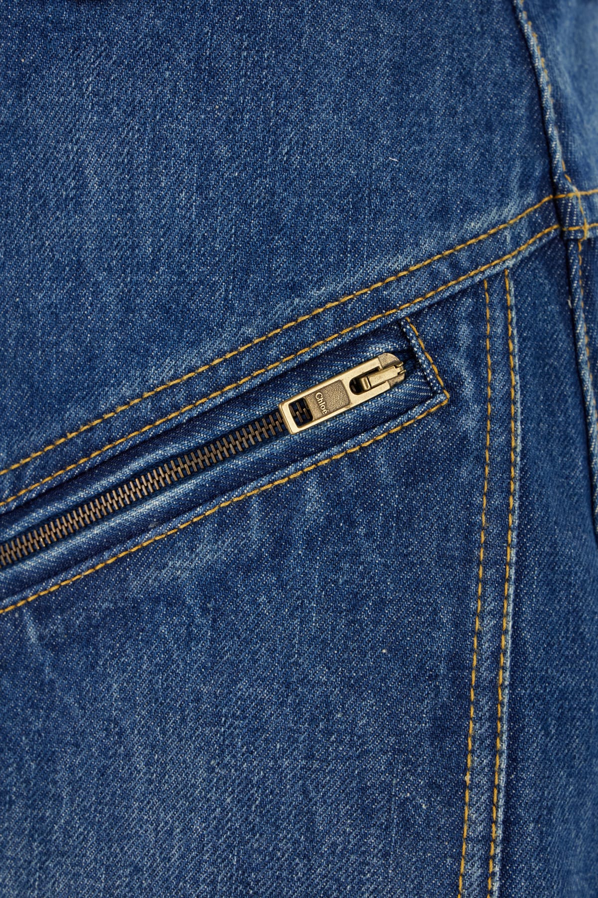 Chloé Knee-length Skirt In Washed Blue Denim Women In Blue