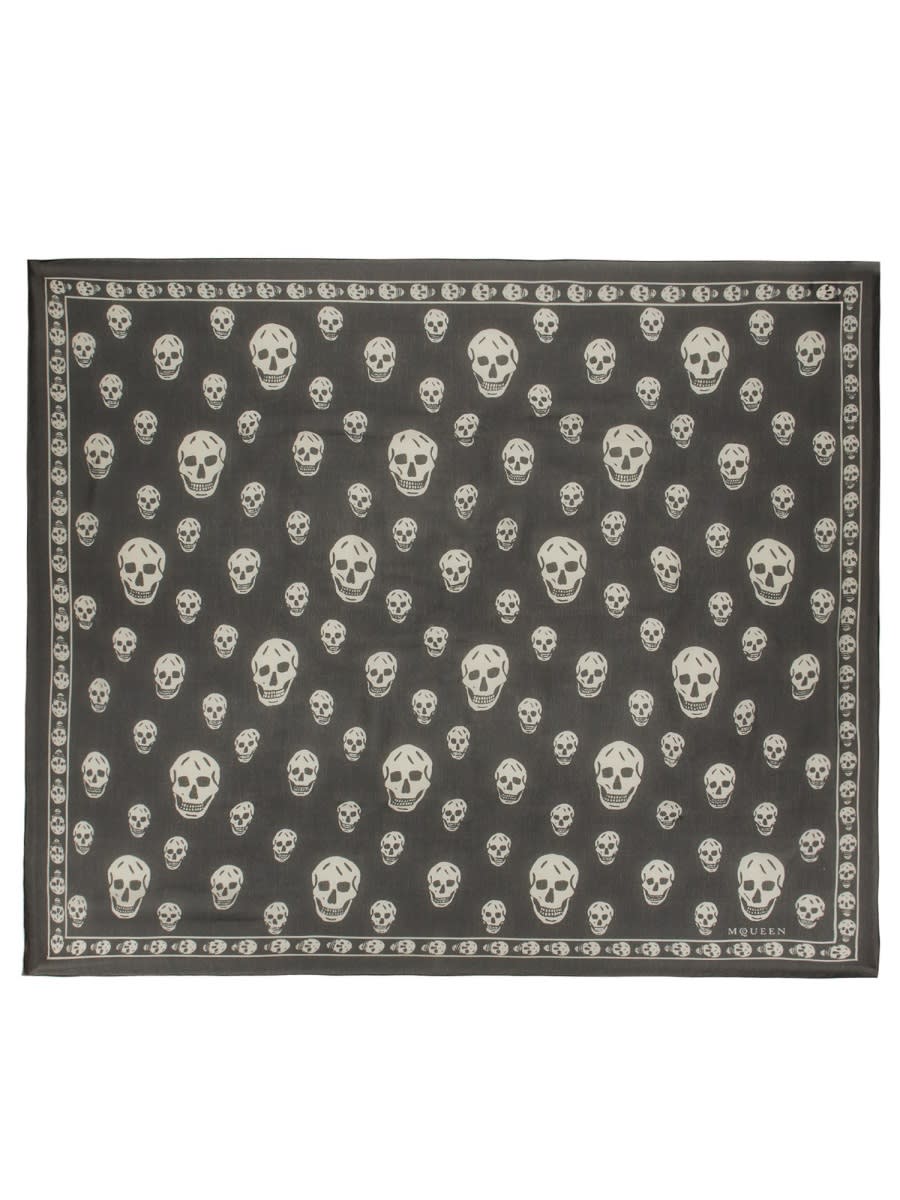 Alexander Mcqueen Skull Scarf In Black