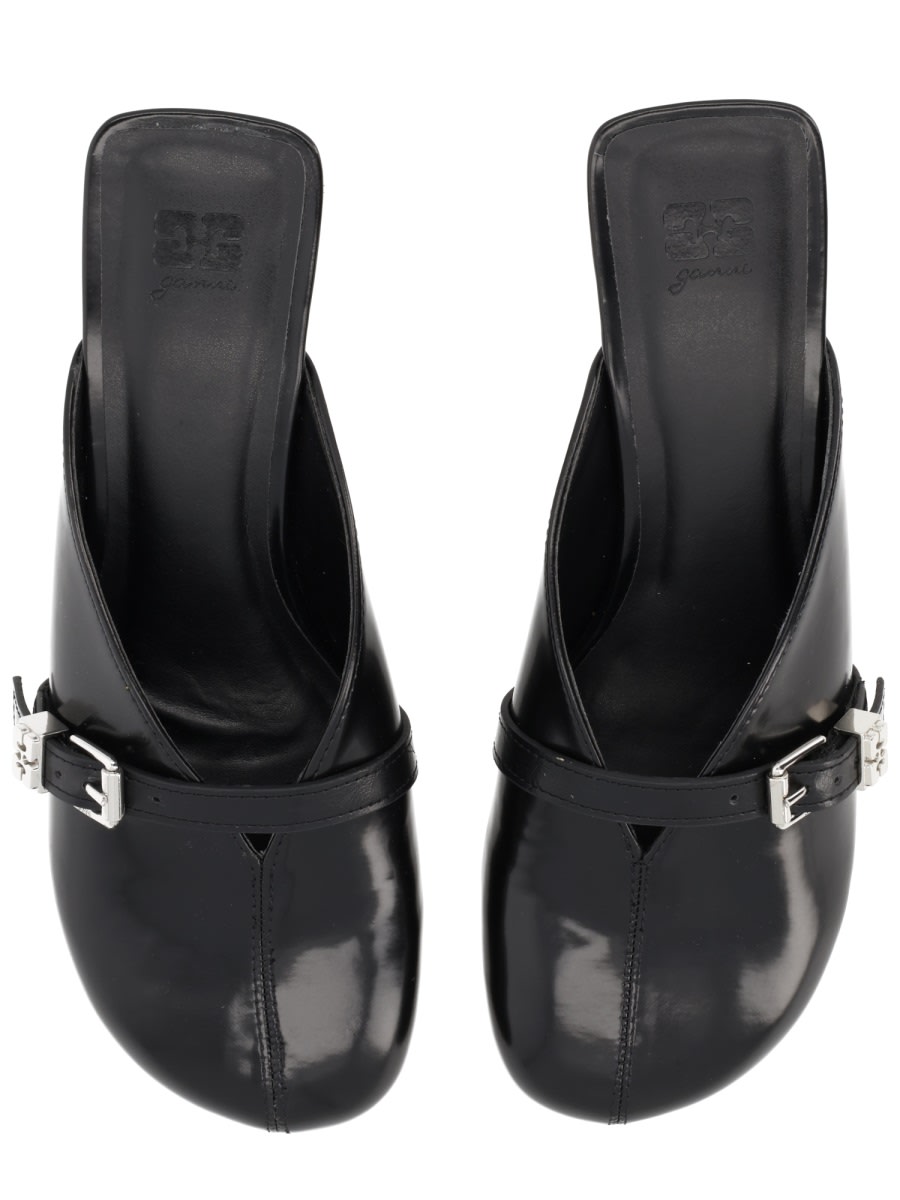 Ganni Mules With Heels In Black