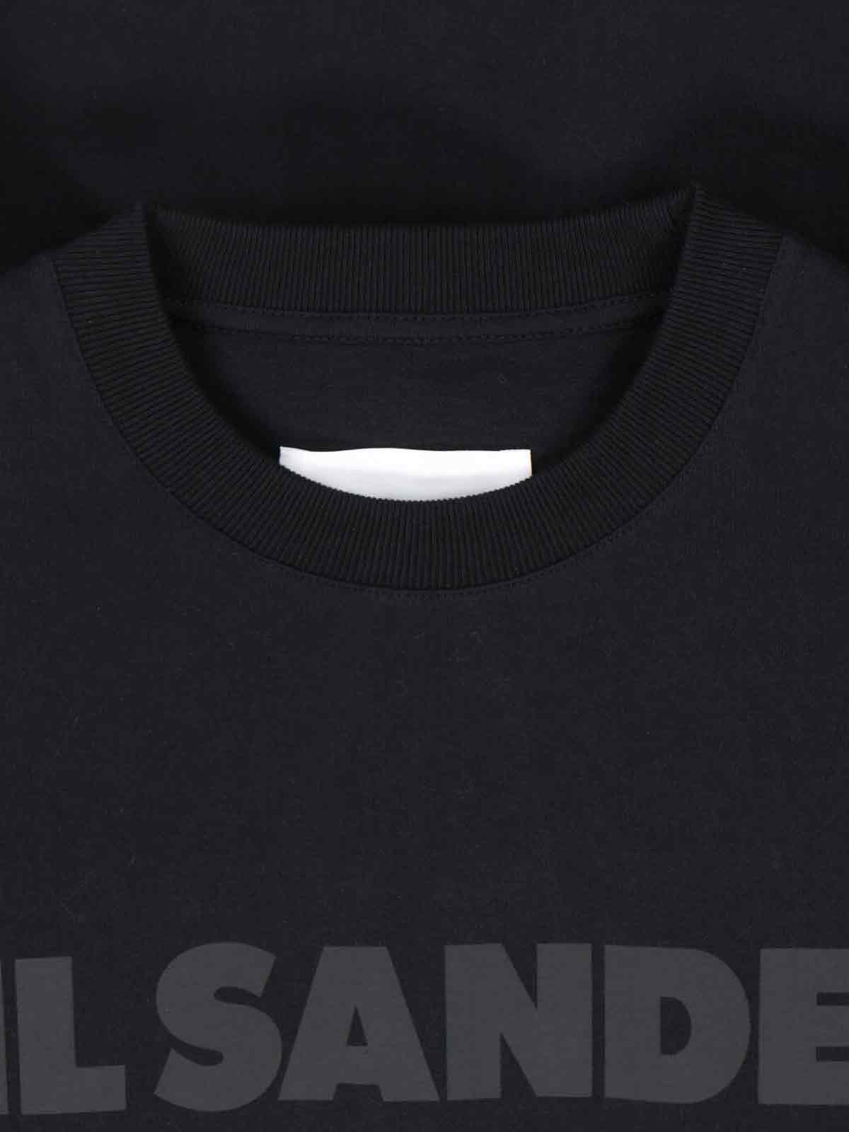 Jil Sander Relaxed-fit Cotton T-shirt With Tonal Logo Print In Black