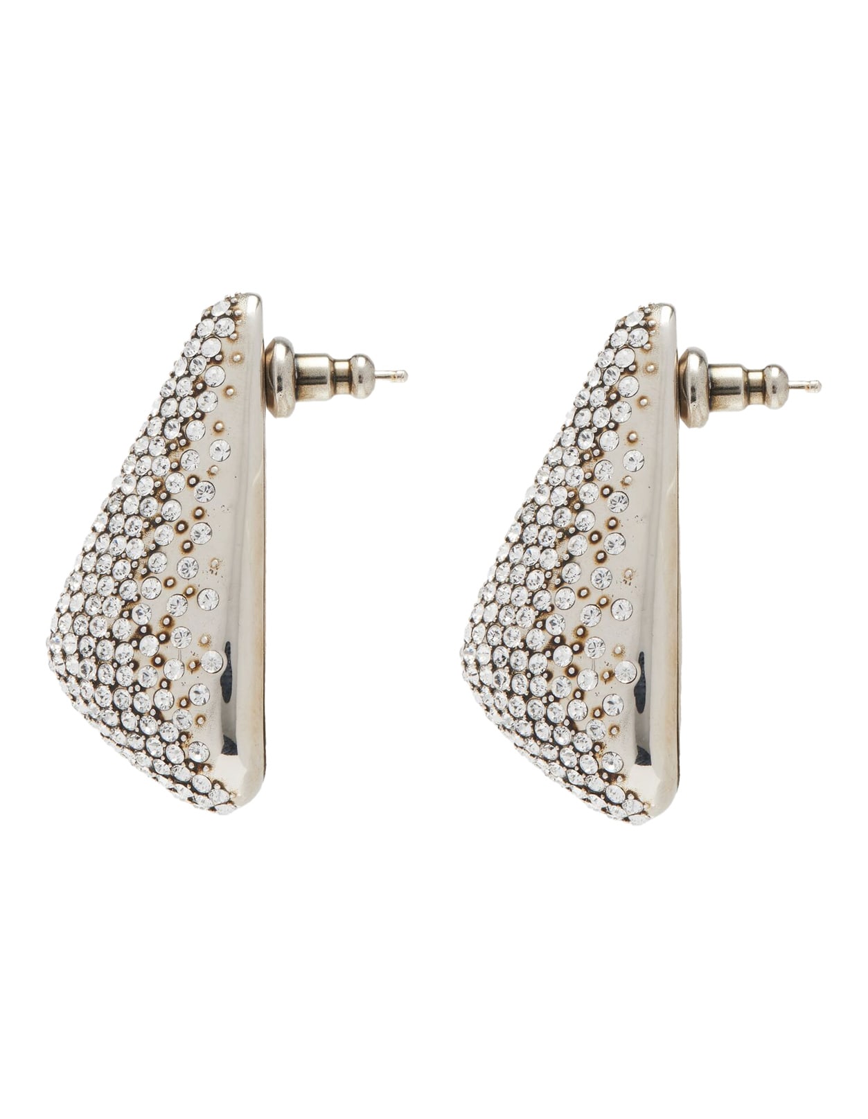 Shop Alexander Mcqueen Antiqued Silver Jewelled Claw Earrings