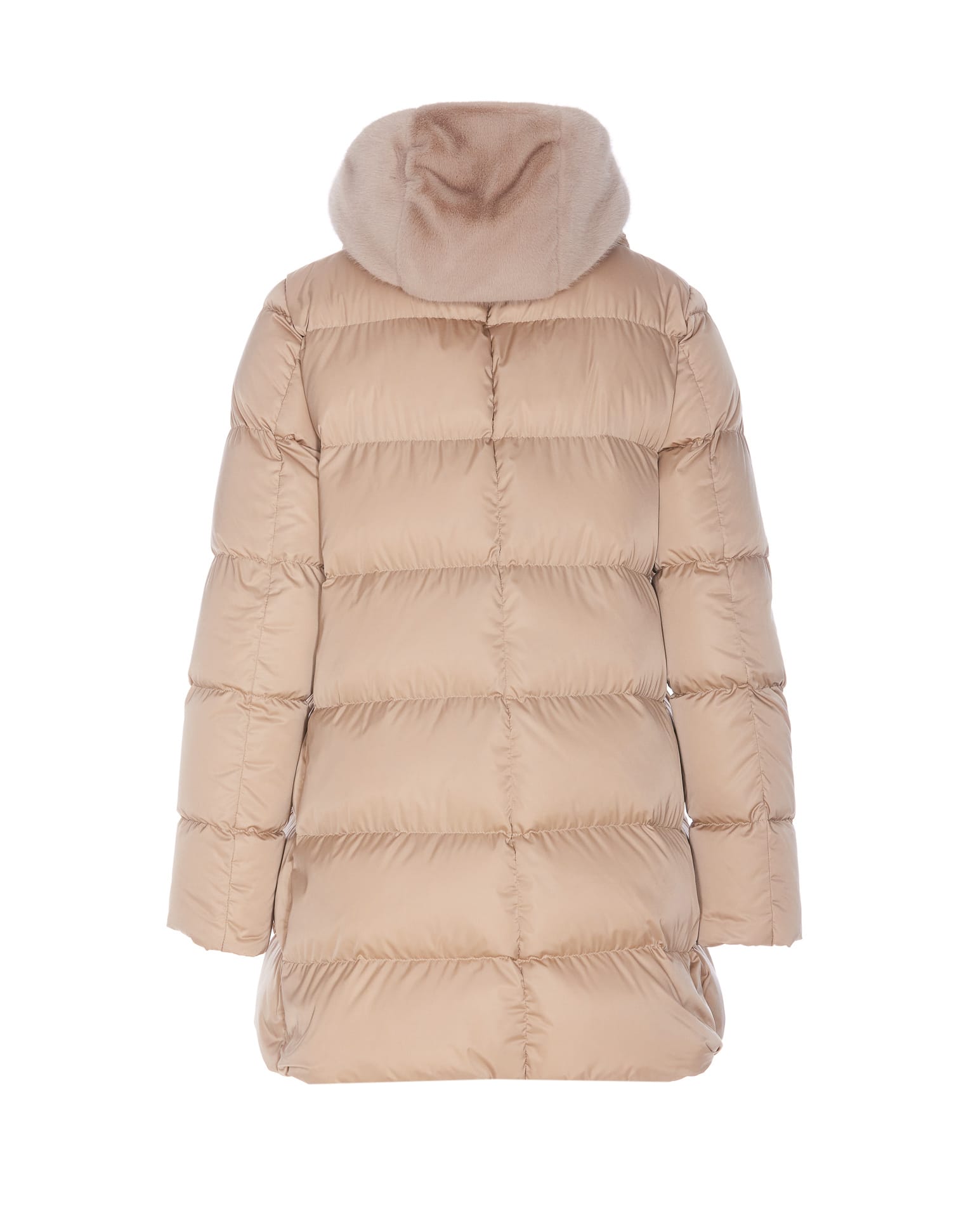 Herno A-shape Satin Down Jacket In Neutral