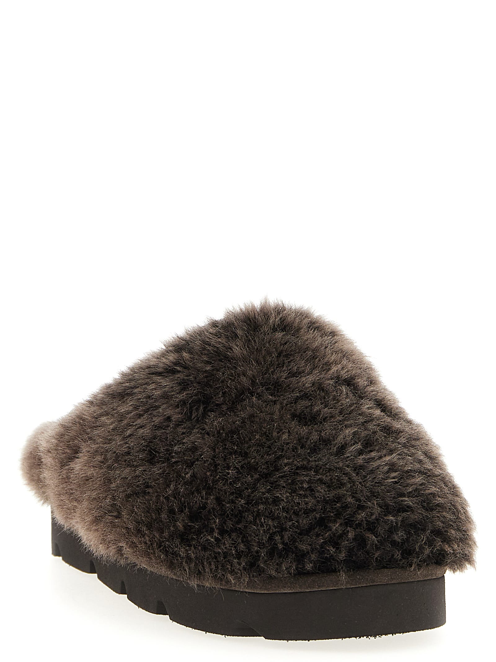 Brunello Cucinelli Monile Sherling Sabots In Brown