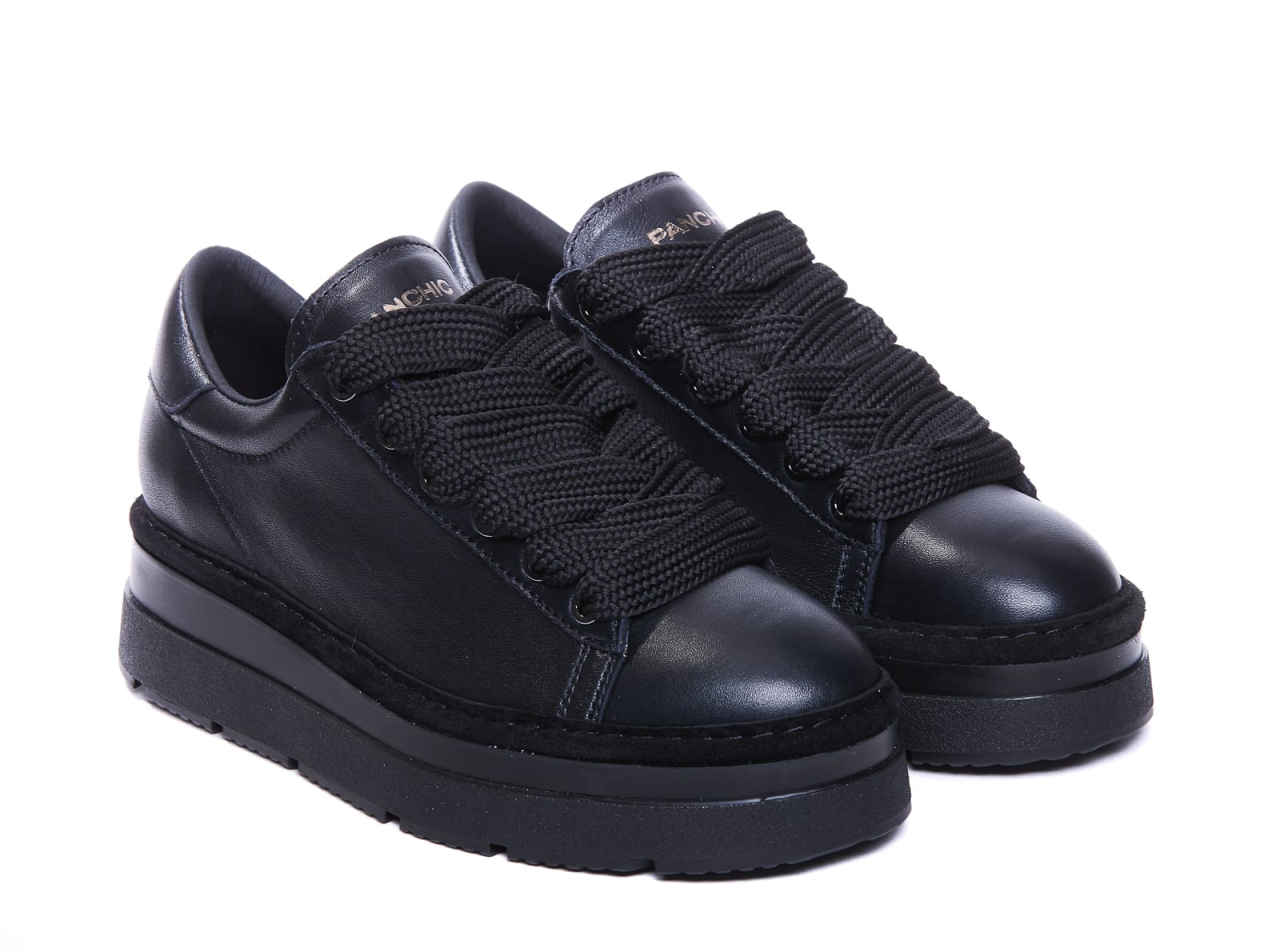 Shop Pànchic P89 Lace Up Shoes In Black