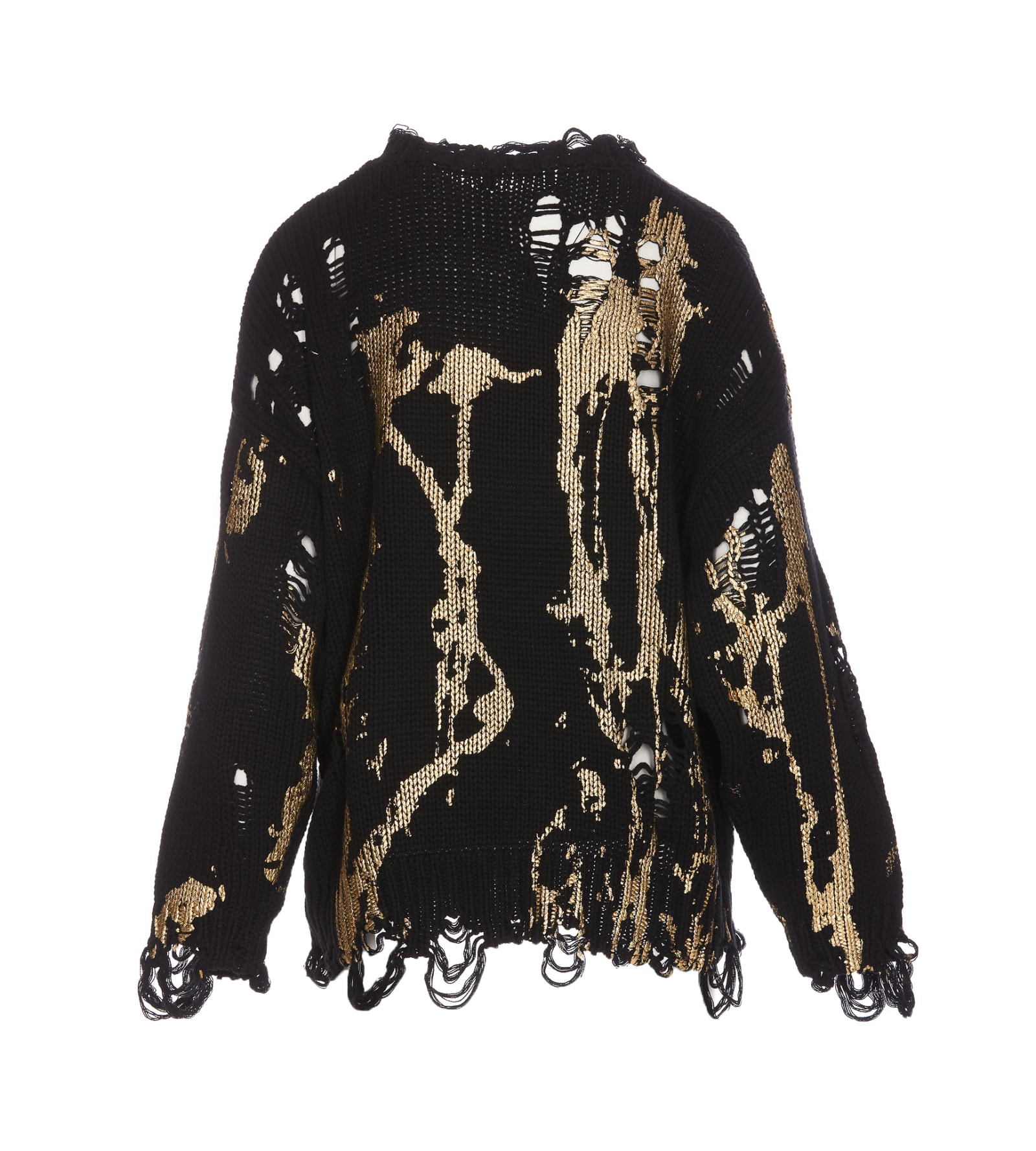 Shop R13 Oversized Sweater Gold Splattered In Black
