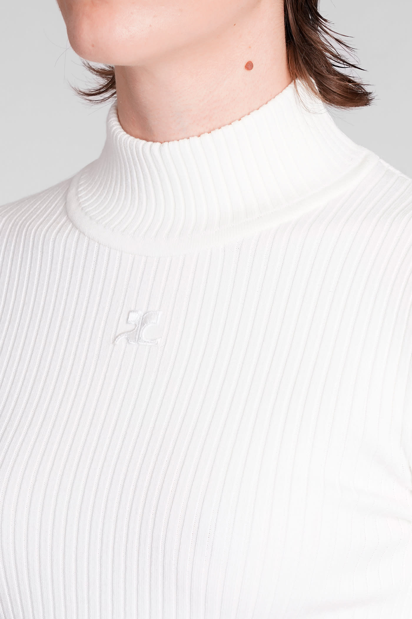 Shop Courrèges Knitwear In White Viscose