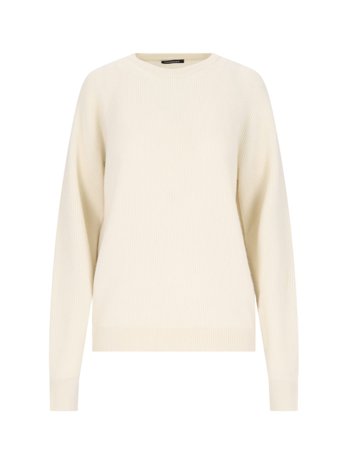 Shop Canessa Basic Sweater In Crema