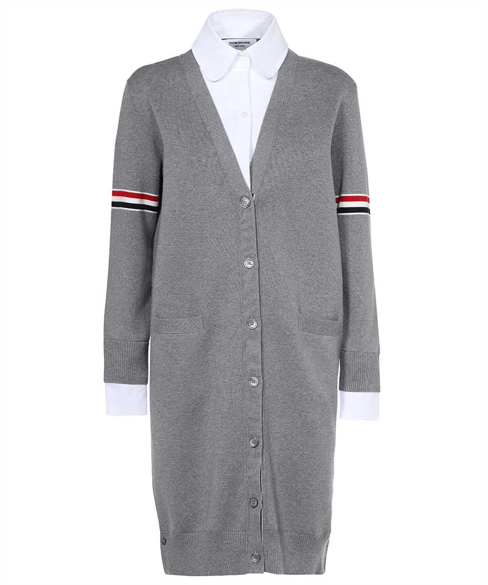 THOM BROWNE LONG KNITTED CARDIGAN