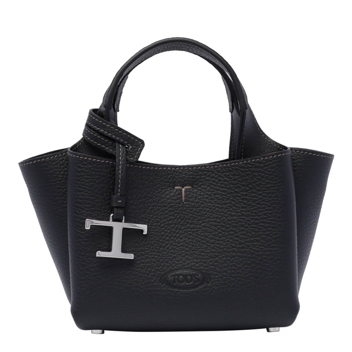 Shop Tod's Micro Leather Handbag In Black