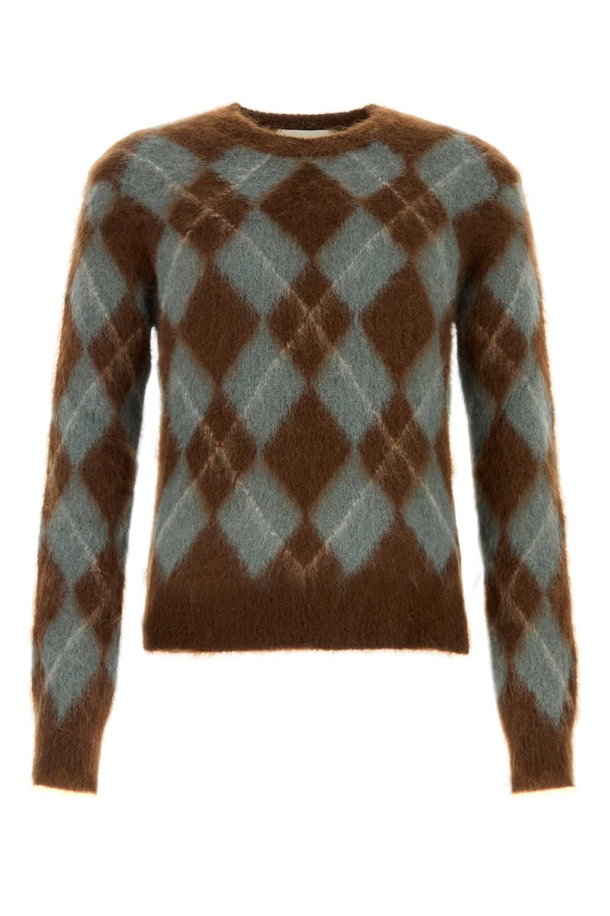 Shop Ami Alexandre Mattiussi Embroidered Alpaca And Mohair Blend Sweater In Fawnantiqueclay