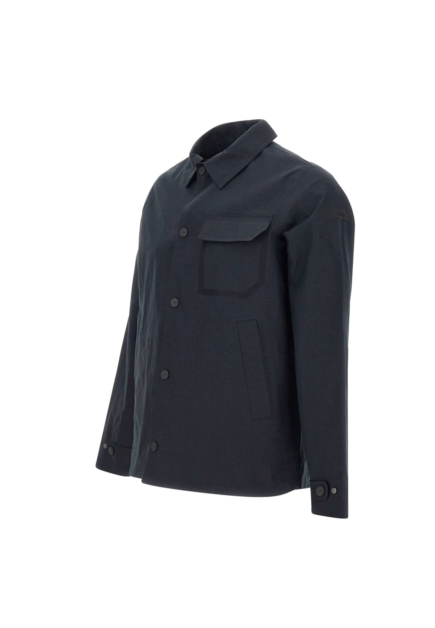 Shop Rrd - Roberto Ricci Design Terzilino Overshirt Linen Jacket In Blue