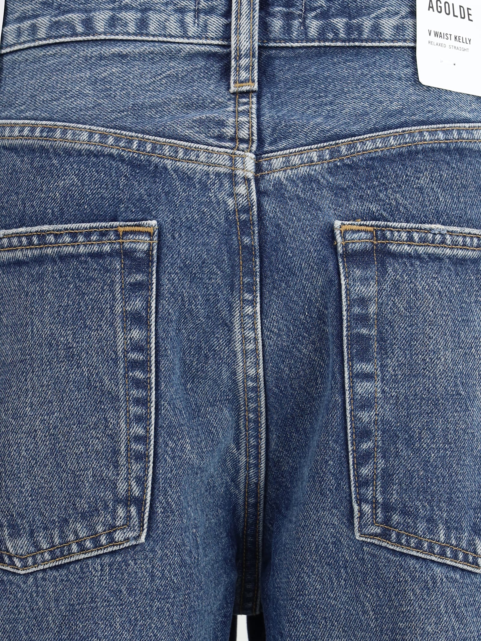 Agolde Kelly Jeans Comfortable V-front In Blue