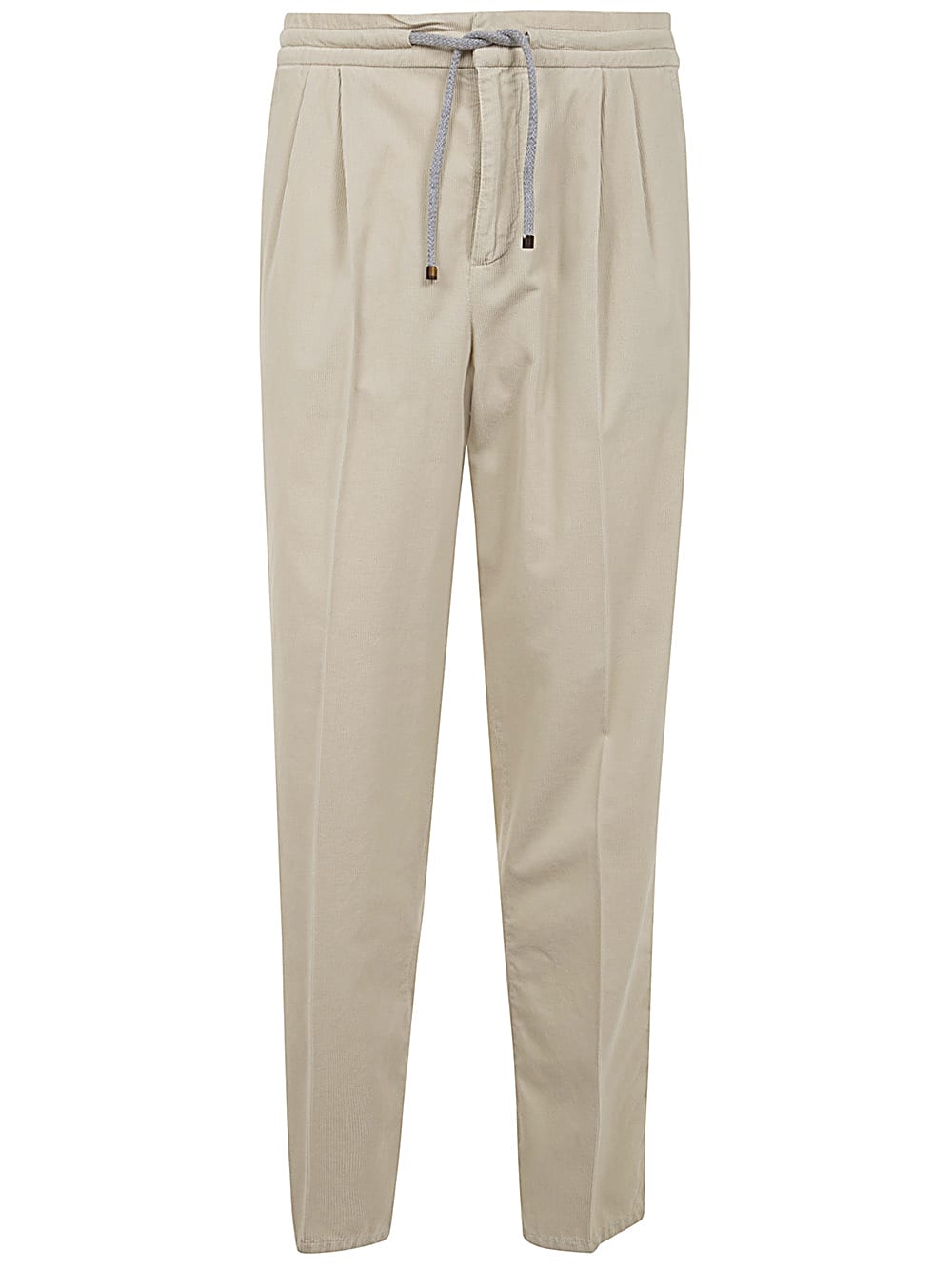 Shop Brunello Cucinelli Velvet Trousers In Limestone