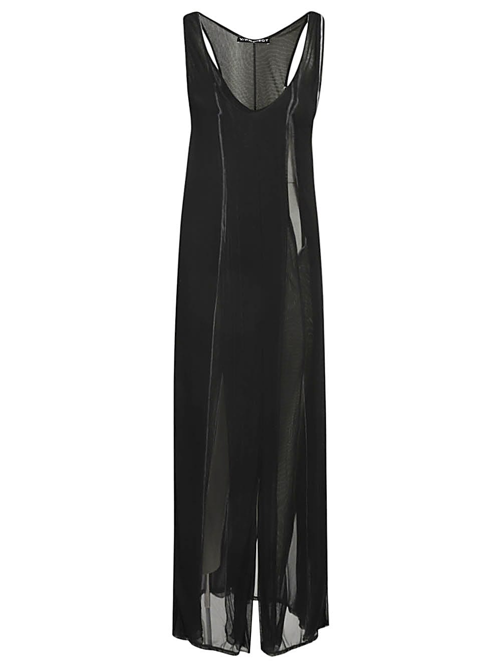 Y/project Sheer Sleeveless Dress In Black
