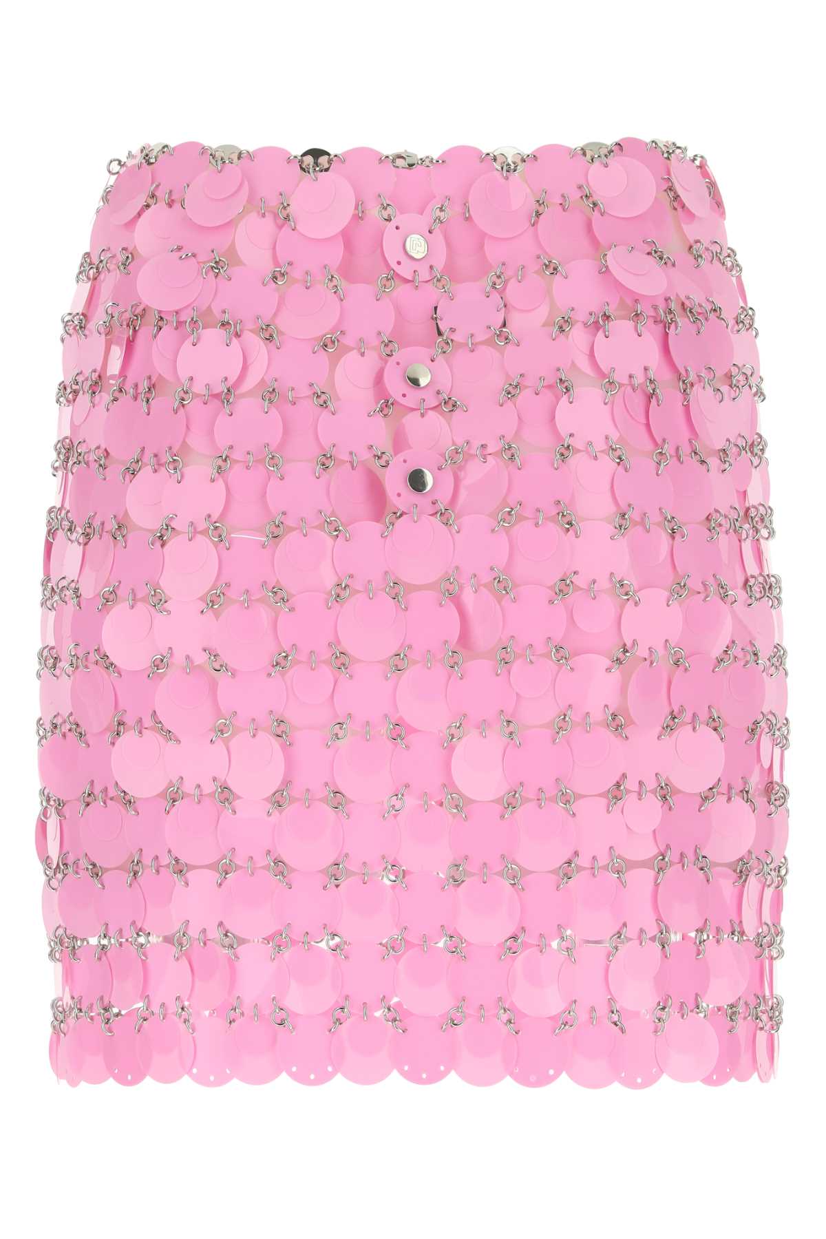 Shop Rabanne Pink Maxi Sequins Mini Skirt In P652