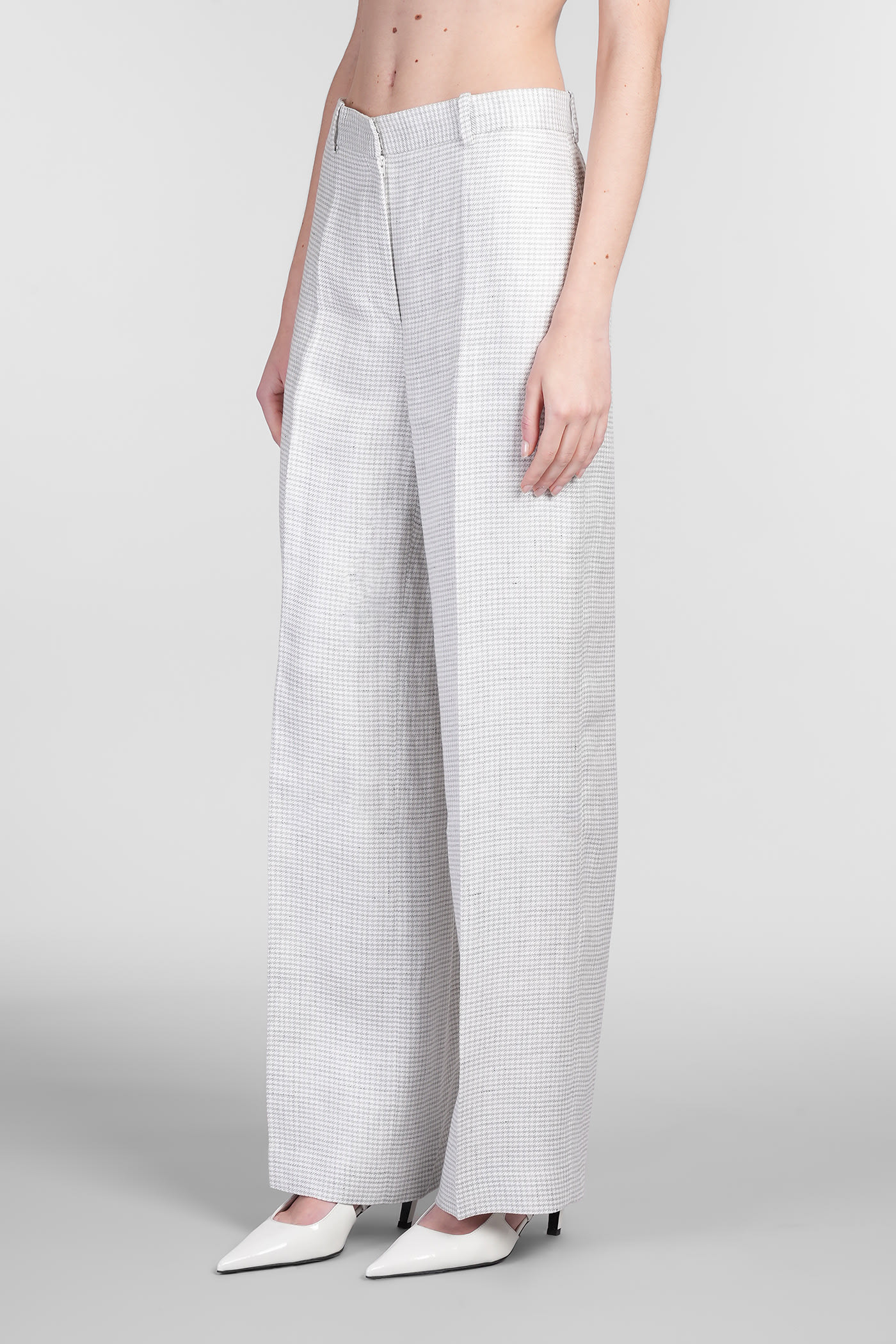 Theory Pants In Grey Linen In Grey