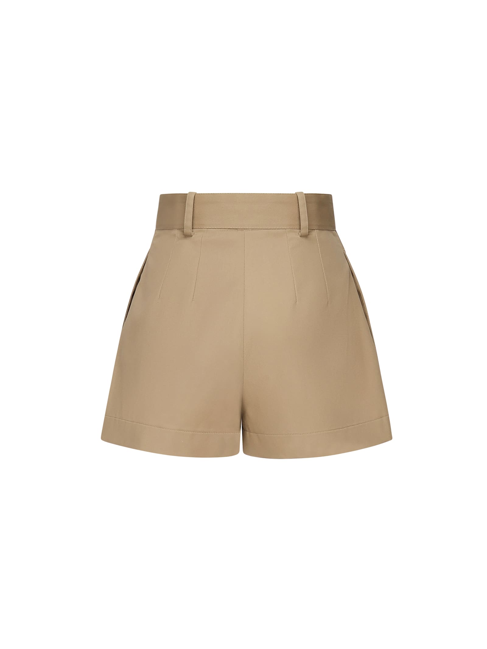 Moncler Cotton Blend Shorts Trousers Beige In Brown