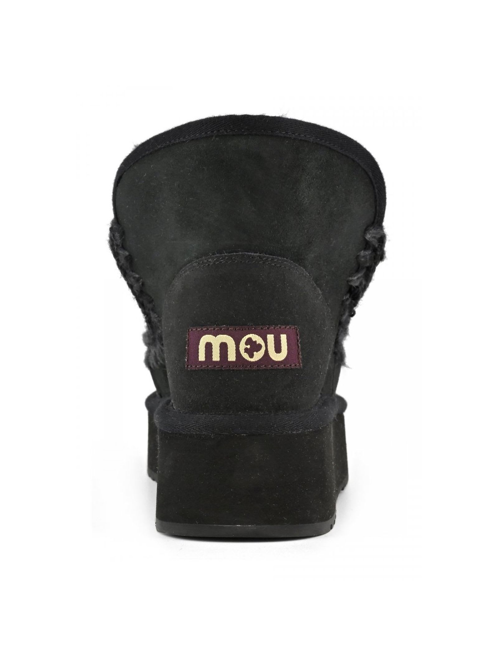 Shop Mou Mini Eskimo Platform Boot In Black Suede